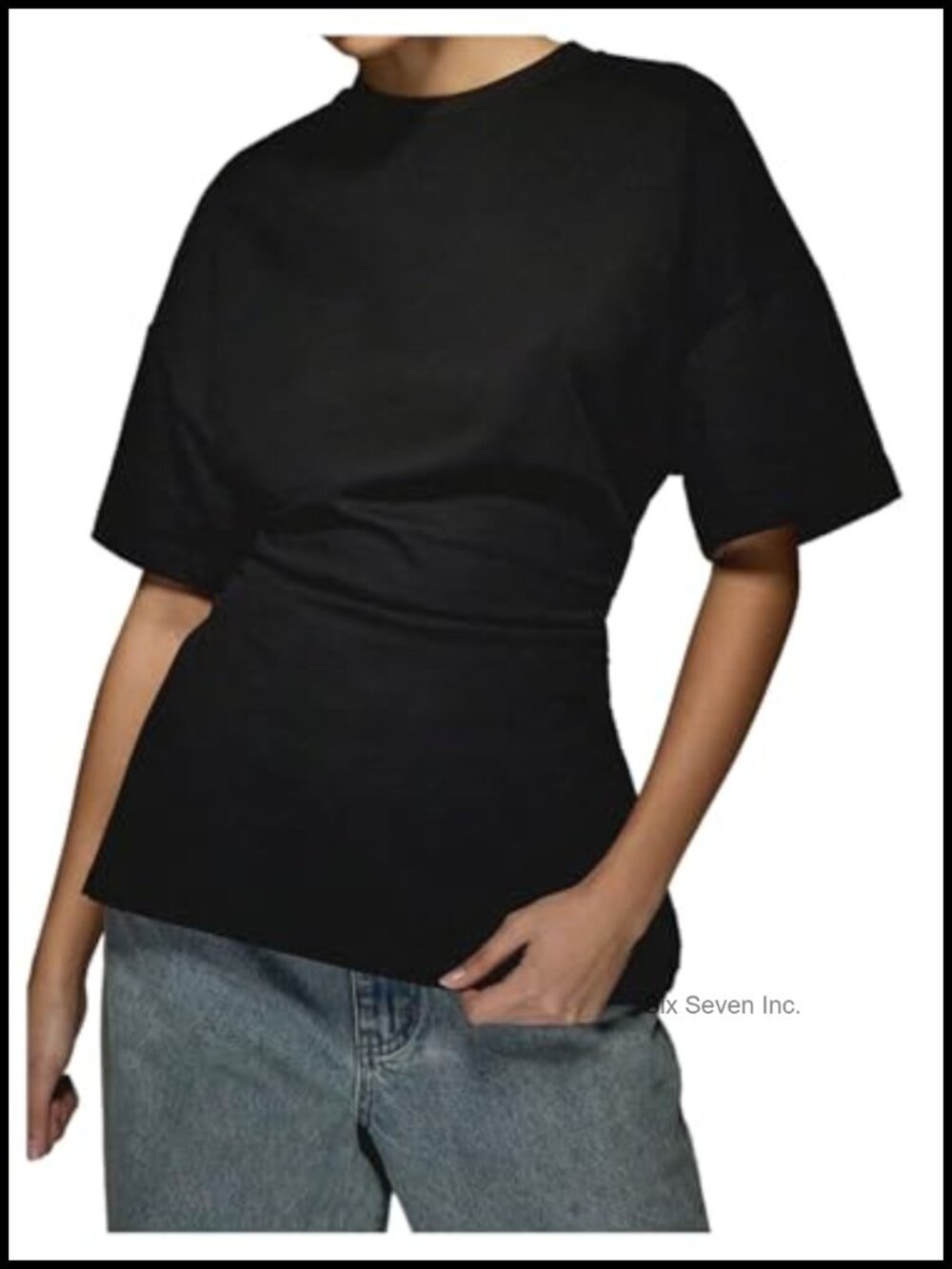 Women's Peplum T-Shirt Ruched Cinched Waist Short Sleeve Casual Top